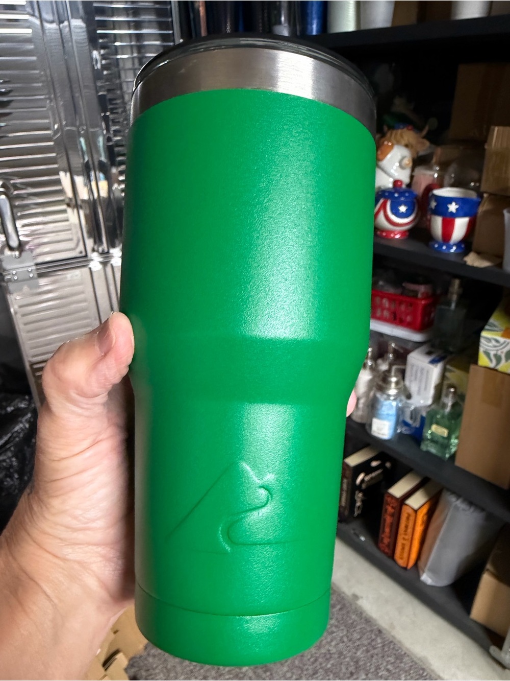 Ozark Trail Green Insulated Travel Mug with Stainless Rim